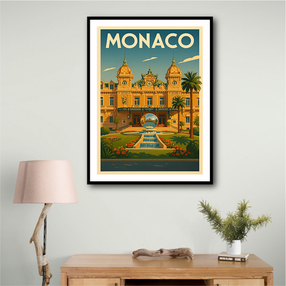 Monaco Casino Travel Poster Wall Art