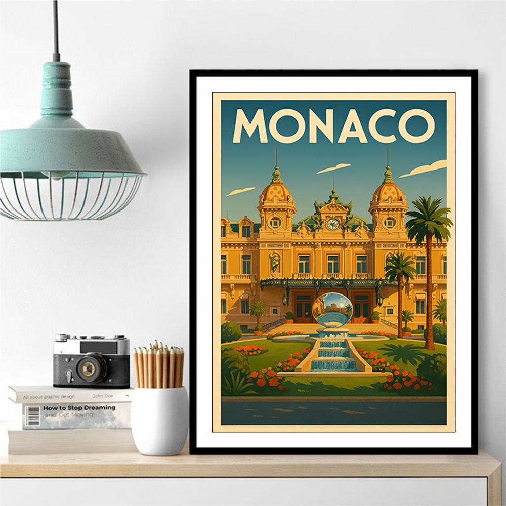 Monaco Casino Travel Poster Wall Art