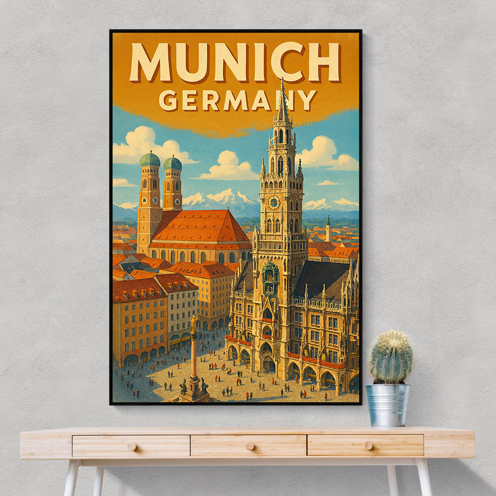 Munich Germany Travel Poster Wall Art