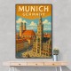 Munich Germany Travel Poster Wall Art