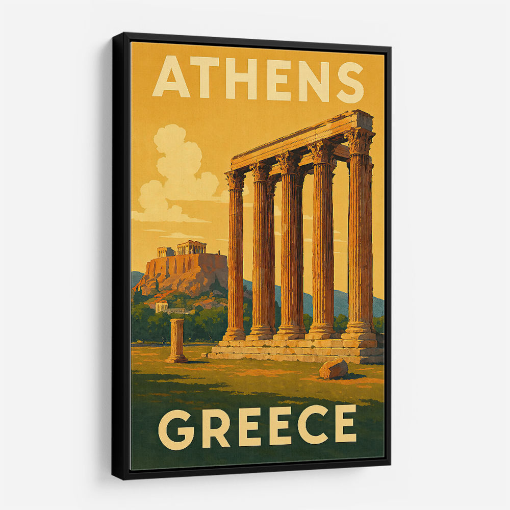 Olympian Zeus Greece Travel Poster Wall Art