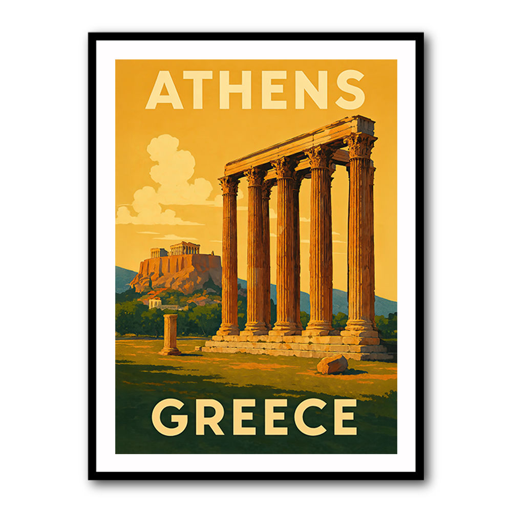 Olympian Zeus Greece Travel Poster Wall Art