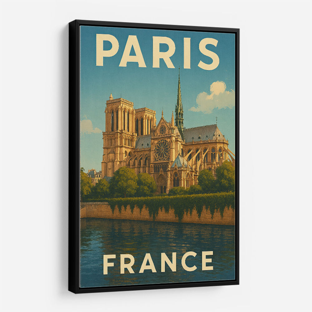 Paris Notre-Dame Cathedral Travel Poster 1 Wall Art