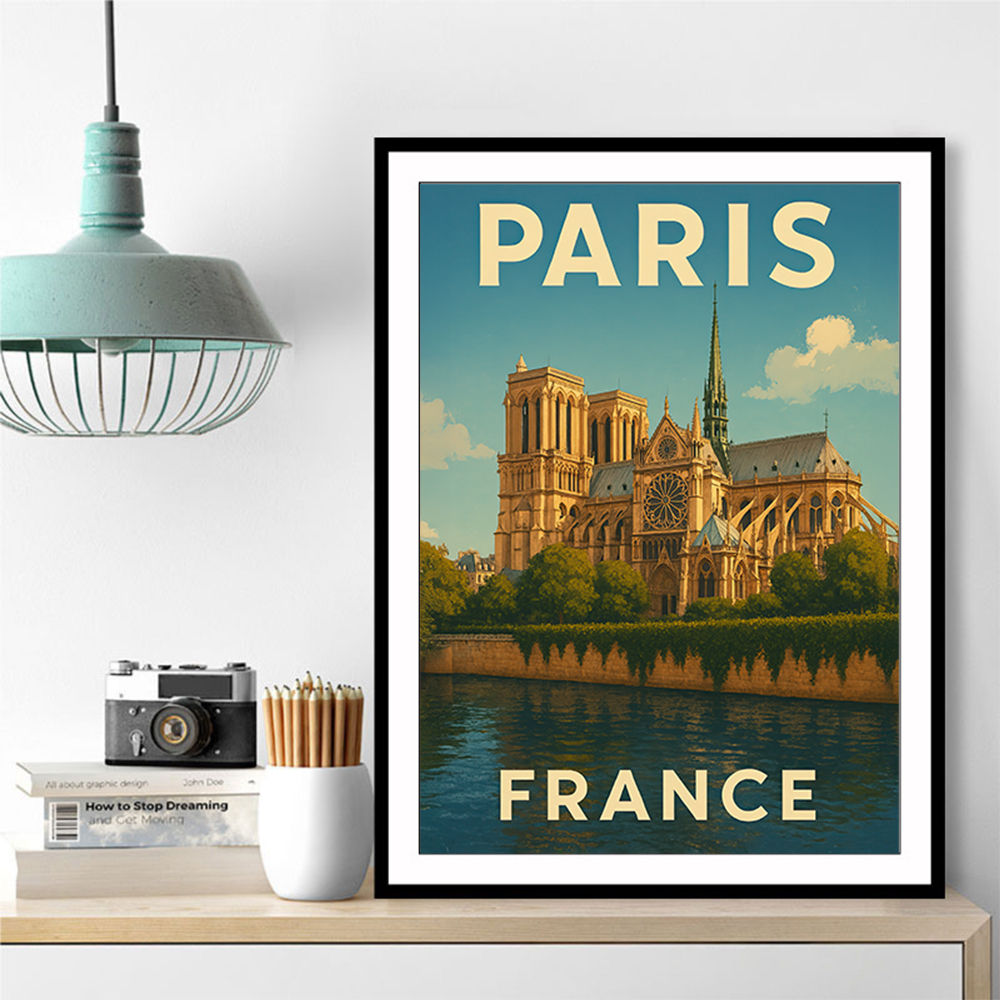 Paris Notre-Dame Cathedral Travel Poster 1 Wall Art
