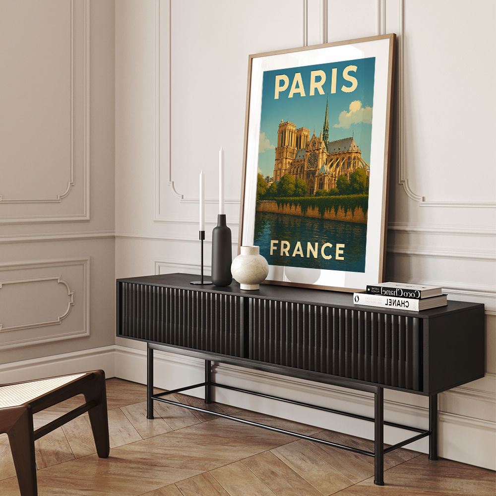 Paris Notre-Dame Cathedral Travel Poster 1 Wall Art