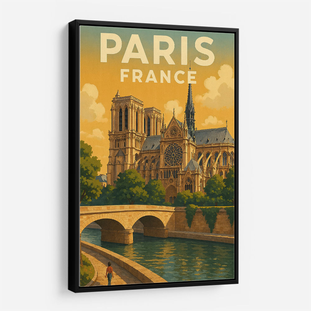 Paris Notre-Dame Cathedral Travel Poster Wall Art