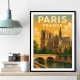 Paris Notre-Dame Cathedral Travel Poster Wall Art