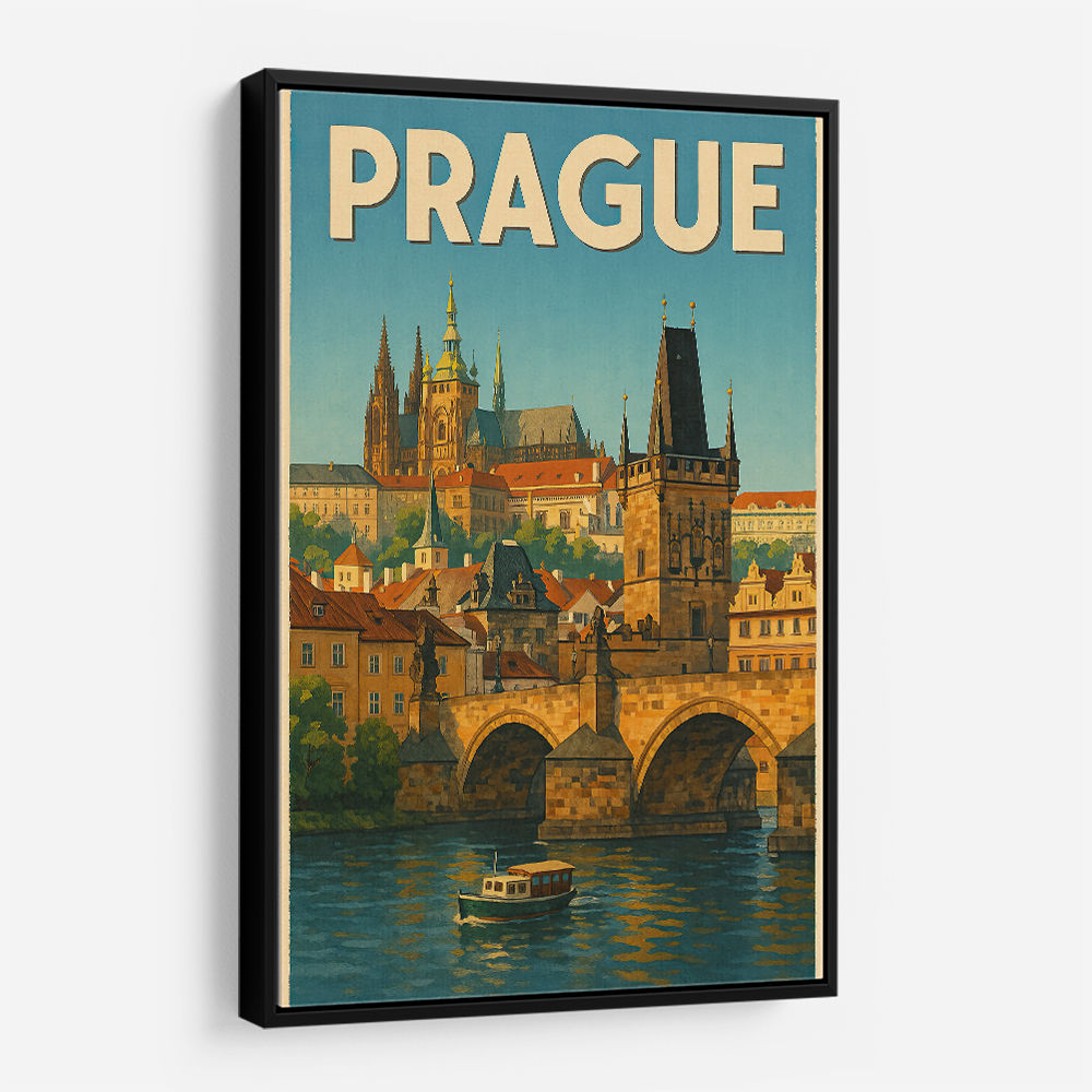 Prague Travel Poster 2 Wall Art