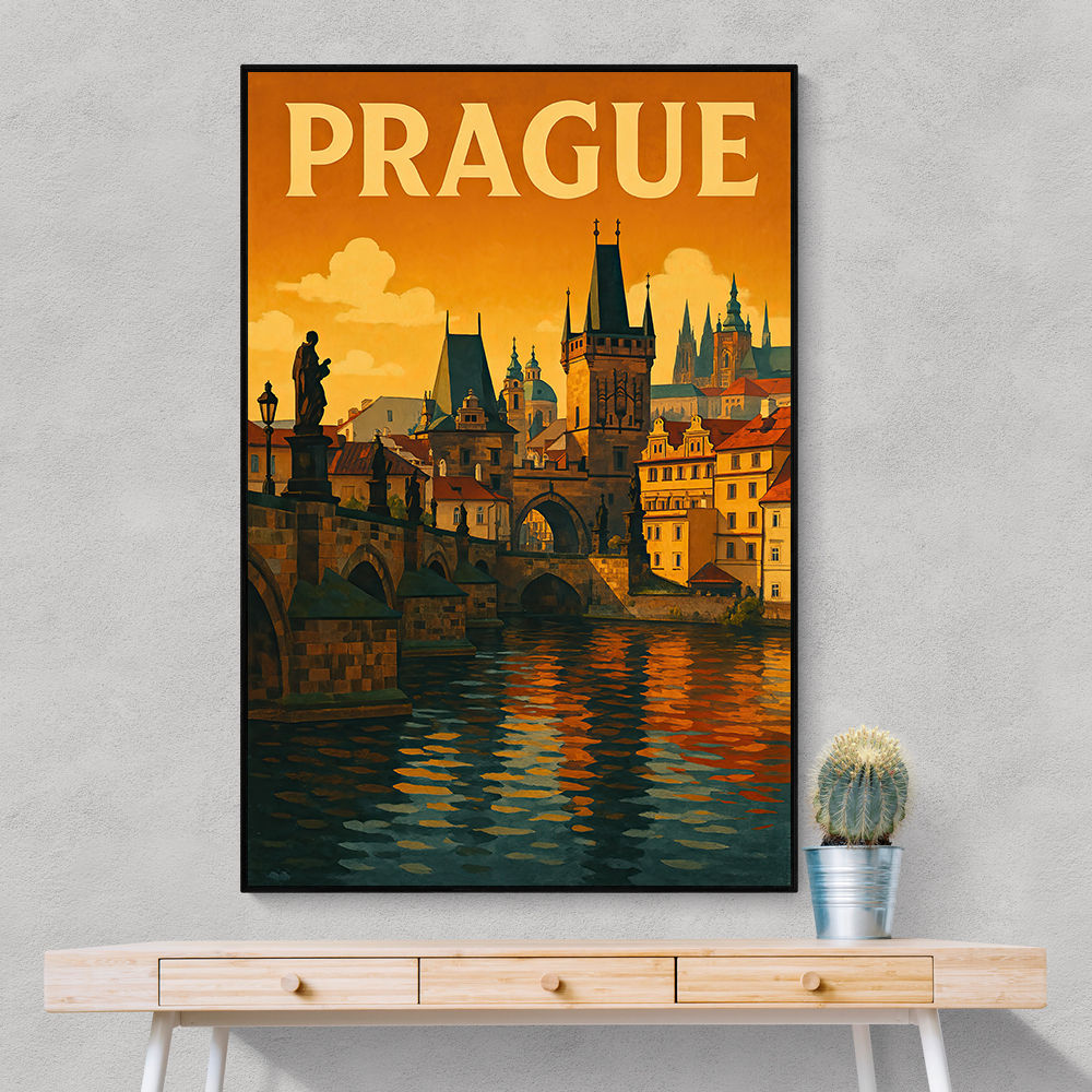 Prague Travel Poster Wall Art