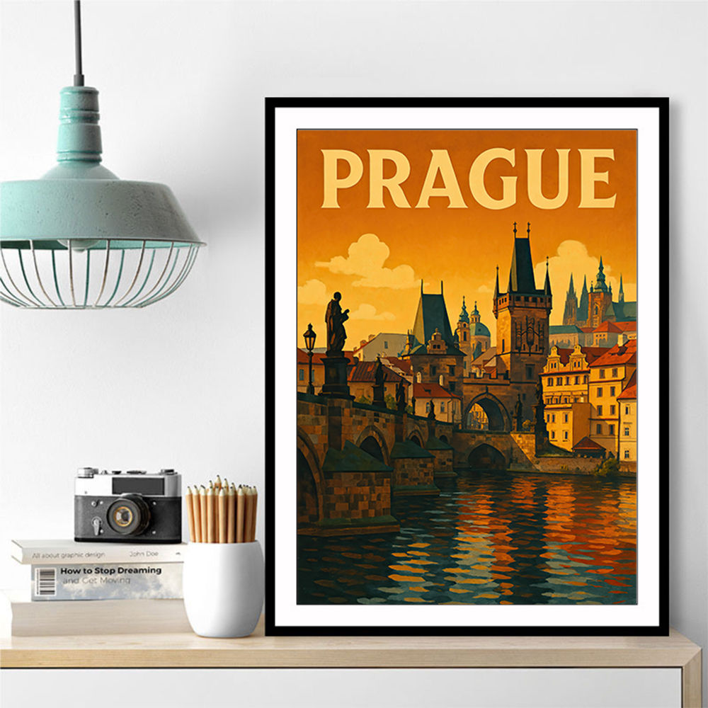 Prague Travel Poster Wall Art