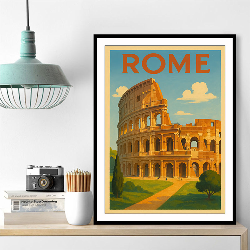 Rome Colosseum Travel Poster 1 Wall Art