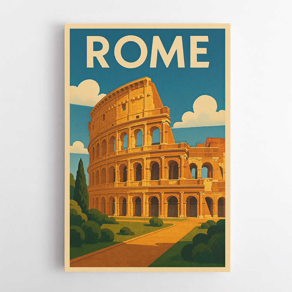 Rome Colosseum Travel Poster Wall Art