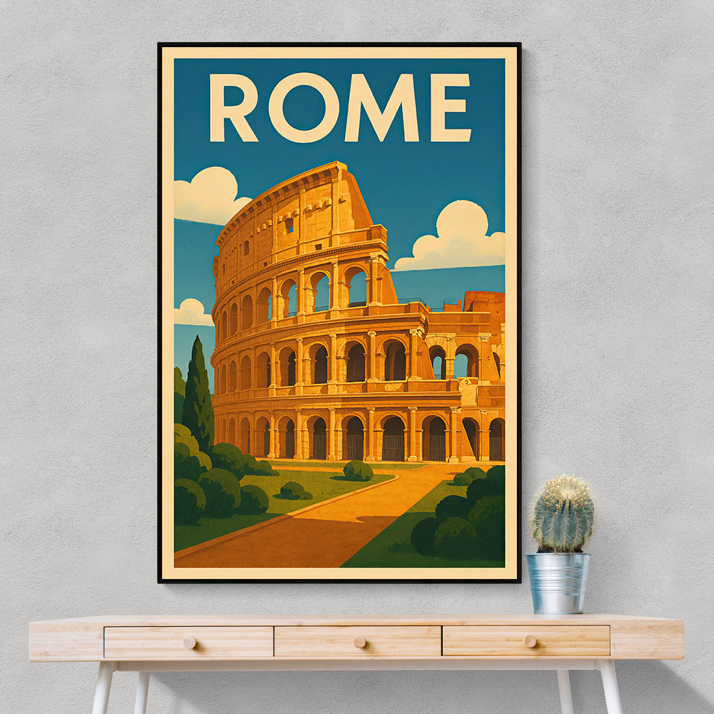 Rome Colosseum Travel Poster Wall Art