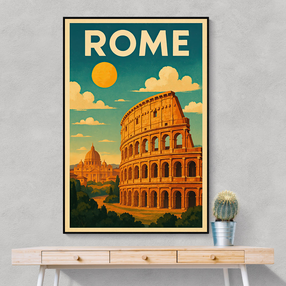Rome Travel Poster Wall Art