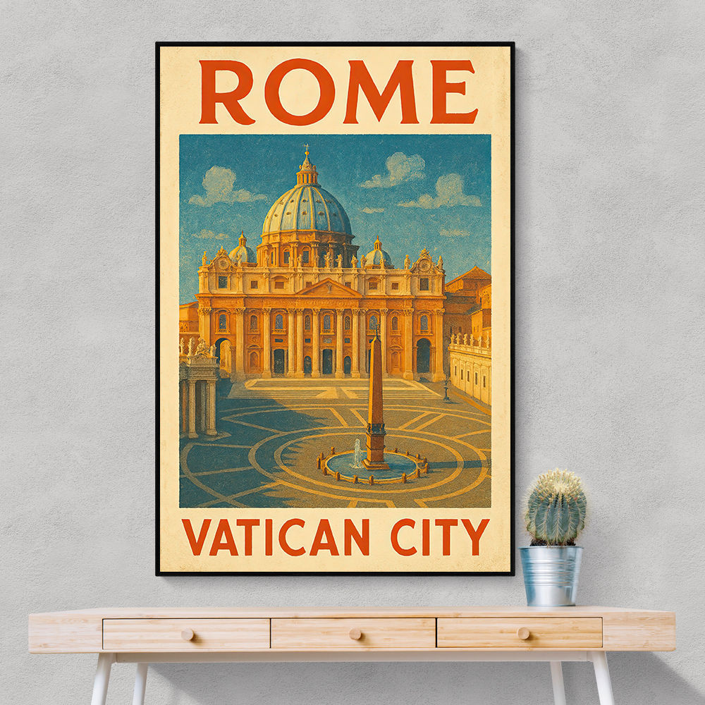 Rome Vatican City Travel Poster Wall Art