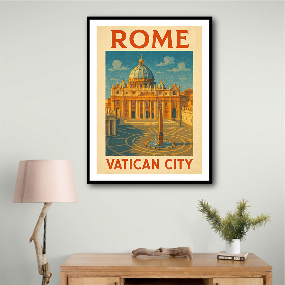 Rome Vatican City Travel Poster Wall Art