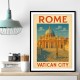Rome Vatican City Travel Poster Wall Art