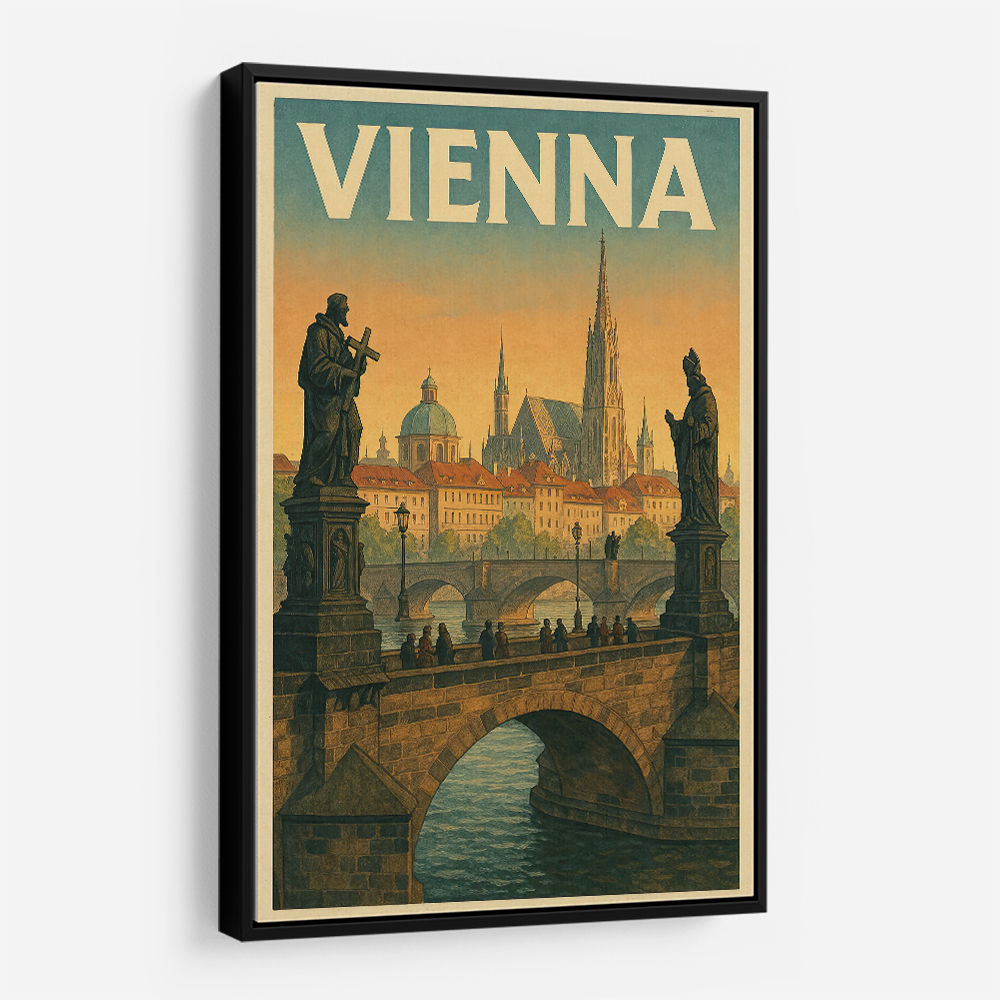 Vienna Charles Bridge Travel Poster Wall Art