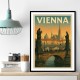 Vienna Charles Bridge Travel Poster Wall Art