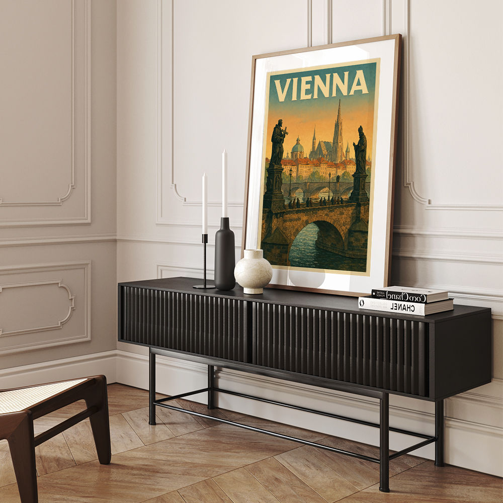 Vienna Charles Bridge Travel Poster Wall Art