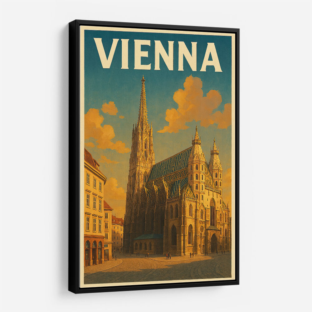 Vienna Travel Poster Featuring St. Stephen’s Cathedral 1 Wall Art