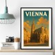 Vienna Travel Poster Featuring St. Stephen’s Cathedral 1 Wall Art