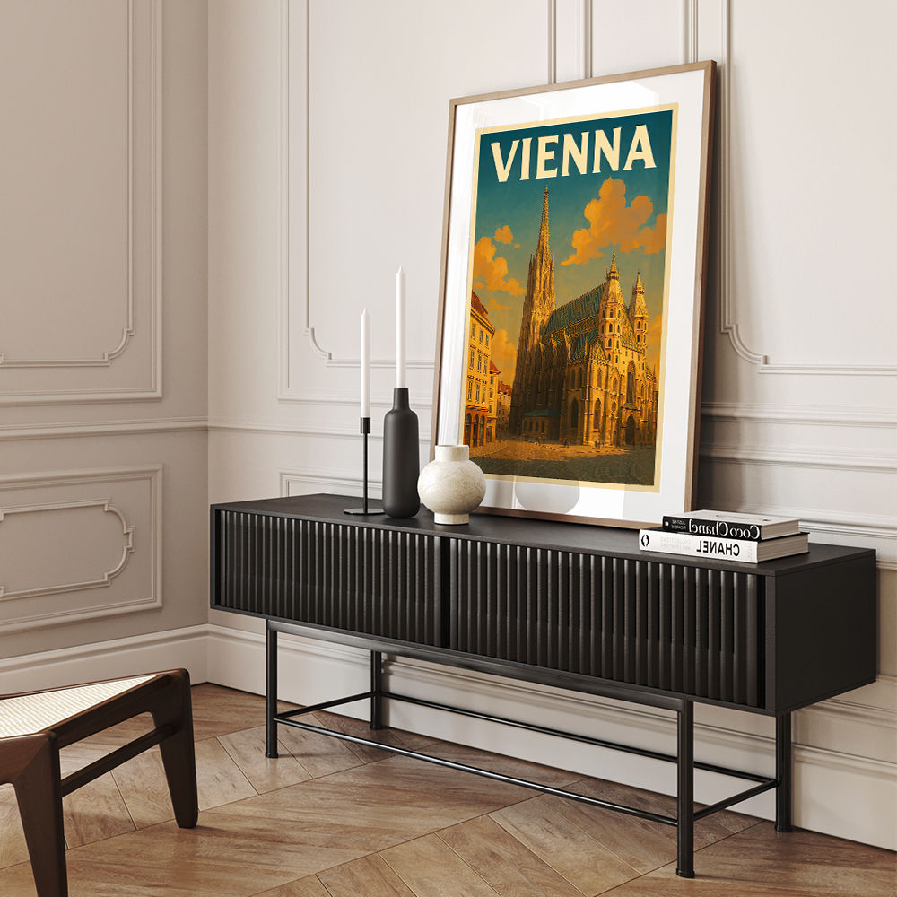 Vienna Travel Poster Featuring St. Stephen’s Cathedral 1 Wall Art