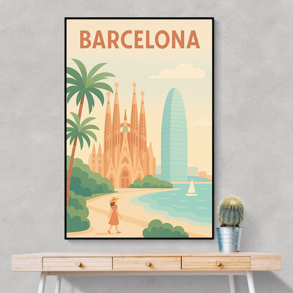 Barcelona Modern Poster Wall Art