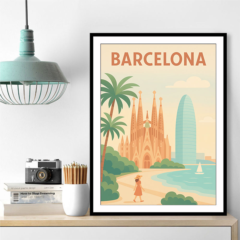 Barcelona Modern Poster Wall Art