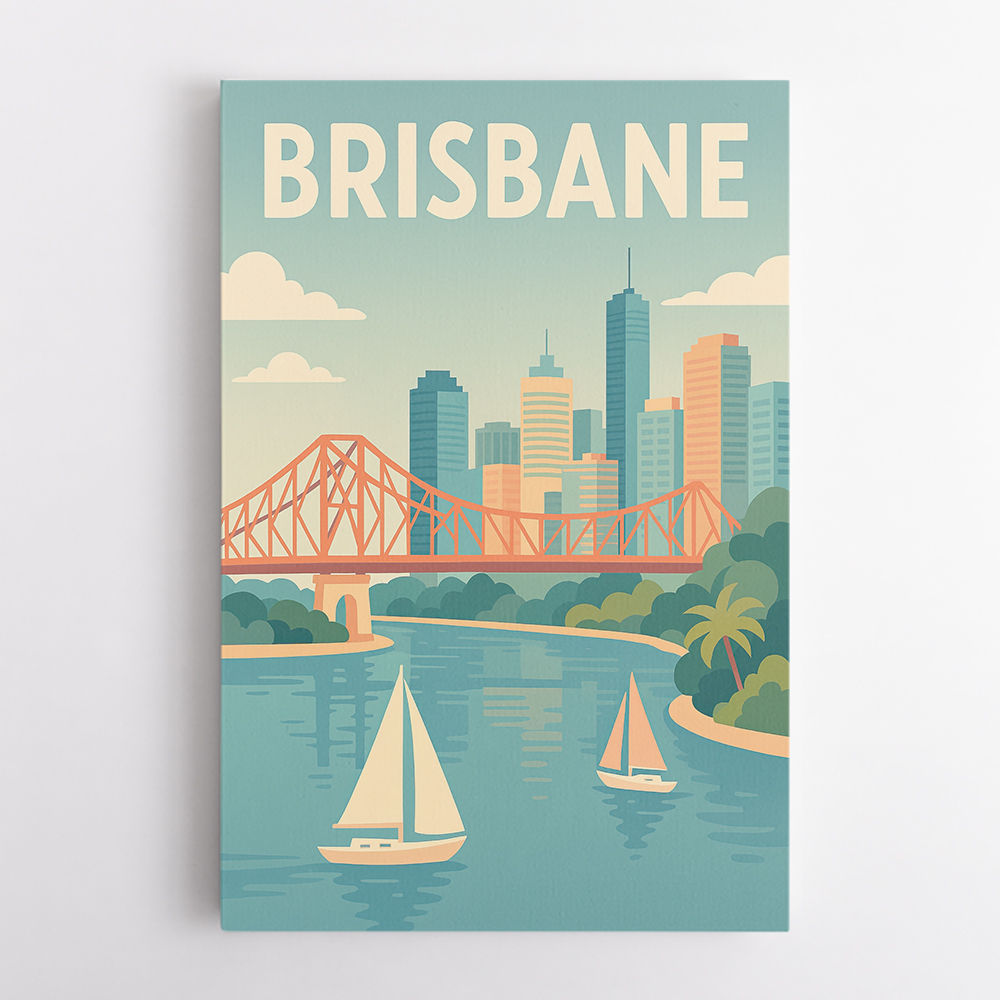 Brisbane Travel Poster 1 Wall Art