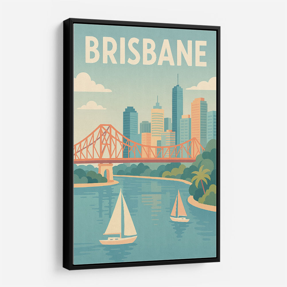 Brisbane Travel Poster 1 Wall Art