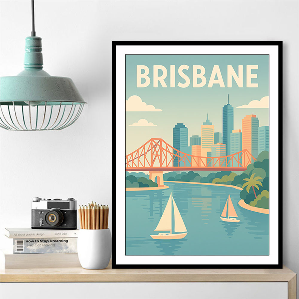 Brisbane Travel Poster 1 Wall Art