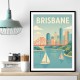 Brisbane Travel Poster 1 Wall Art