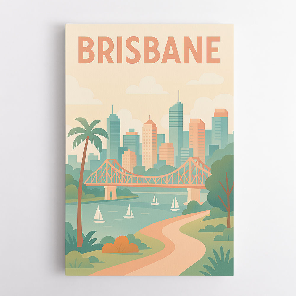 Brisbane Travel Poster Wall Art