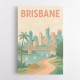 Brisbane Travel Poster Wall Art