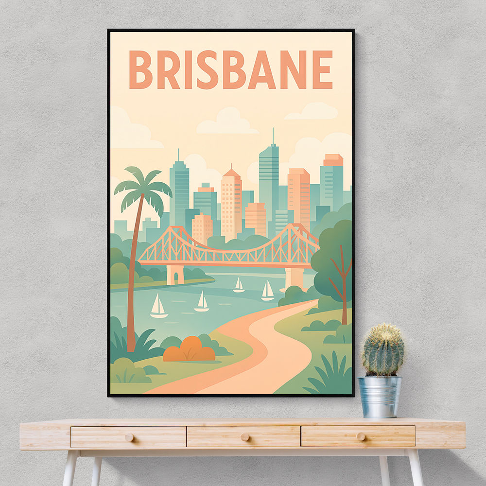 Brisbane Travel Poster Wall Art