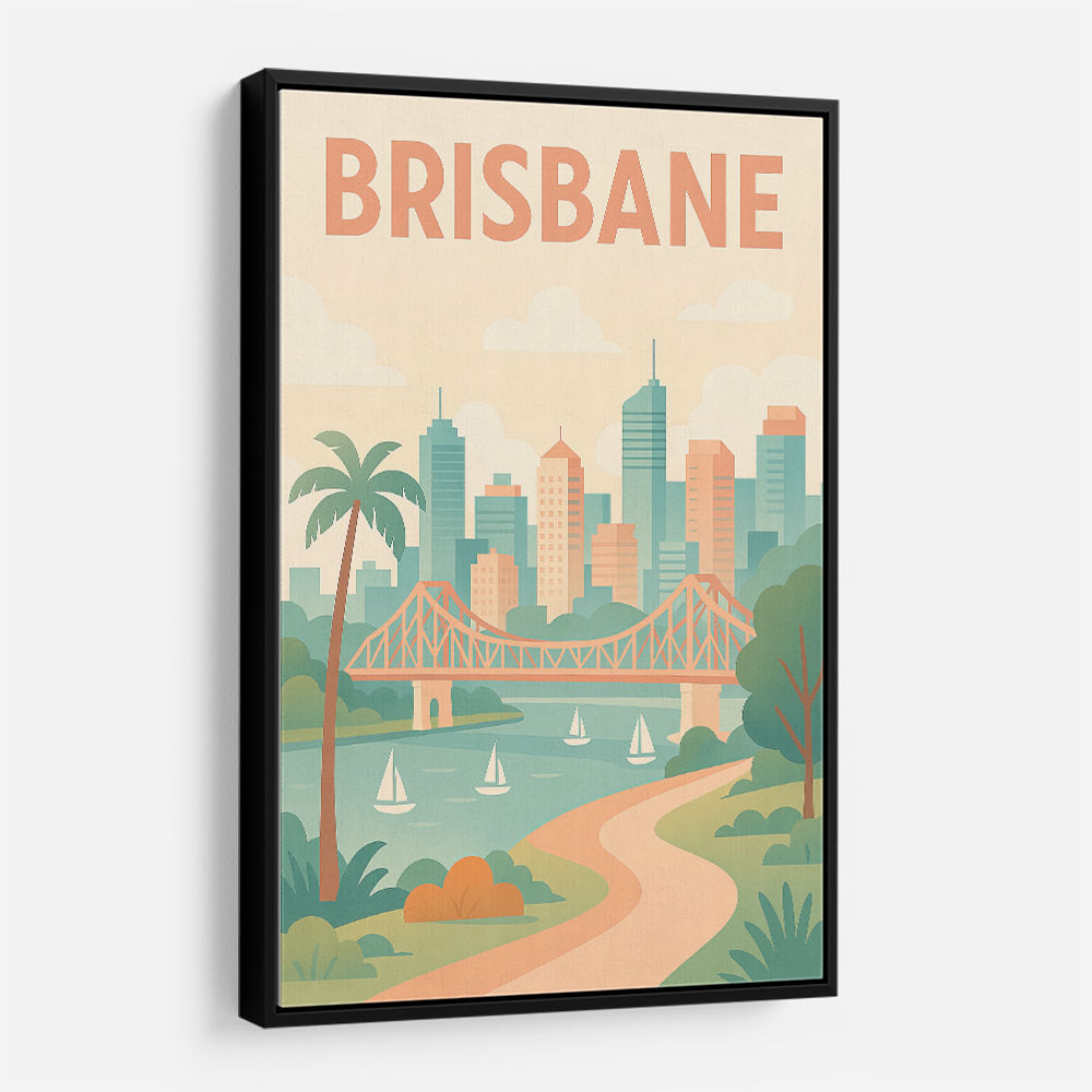 Brisbane Travel Poster Wall Art