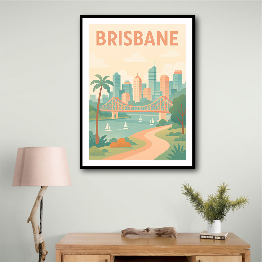 Brisbane Travel Poster Wall Art