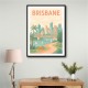 Brisbane Travel Poster Wall Art