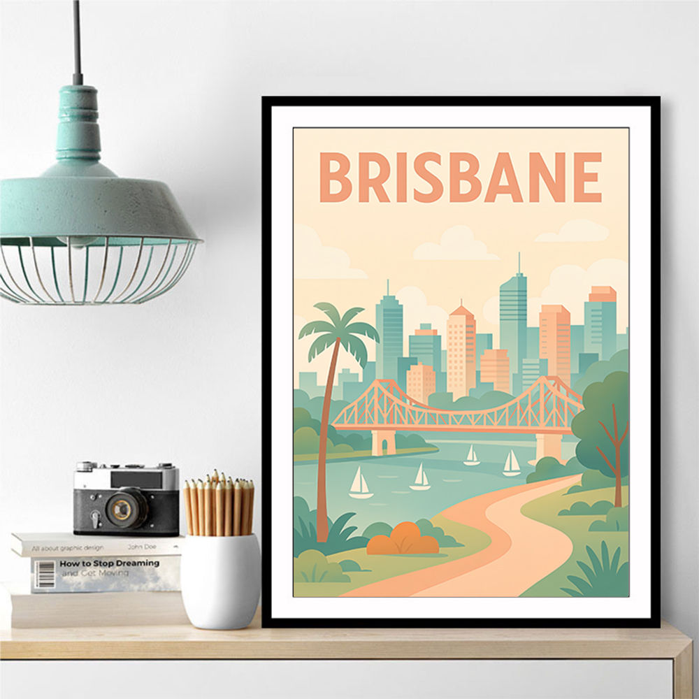 Brisbane Travel Poster Wall Art