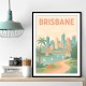 Brisbane Travel Poster Wall Art