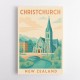 Christchurch Travel Poster 1 Wall Art