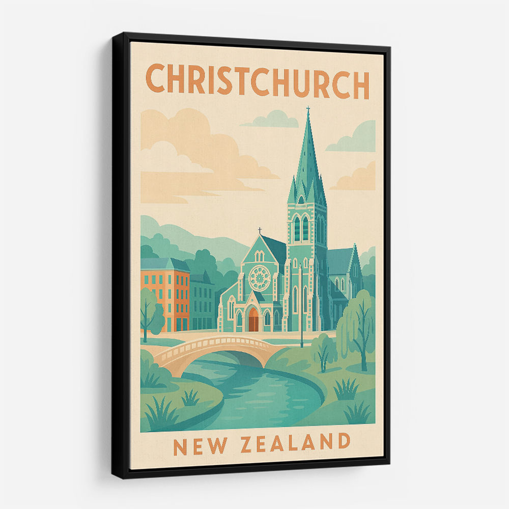 Christchurch Travel Poster 1 Wall Art