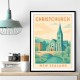 Christchurch Travel Poster 1 Wall Art