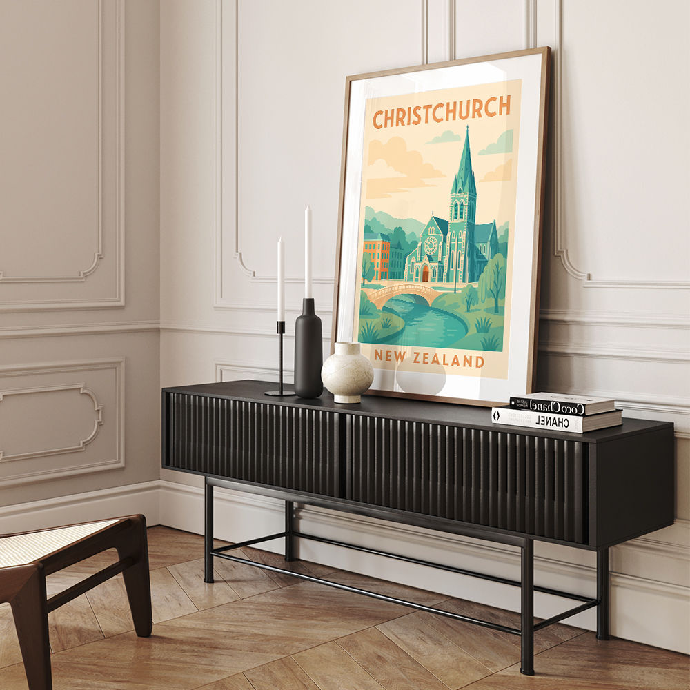 Christchurch Travel Poster 1 Wall Art