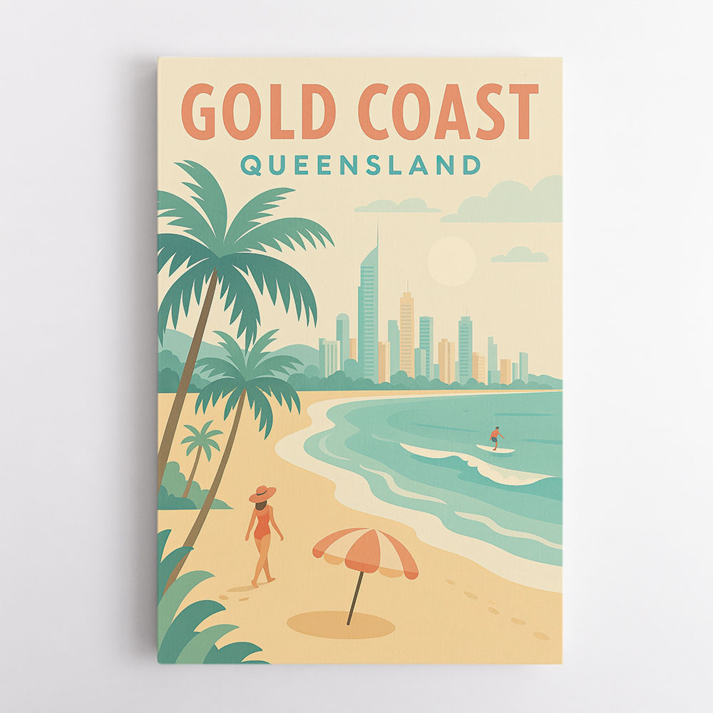 Gold Coast Travel Poster Wall Art
