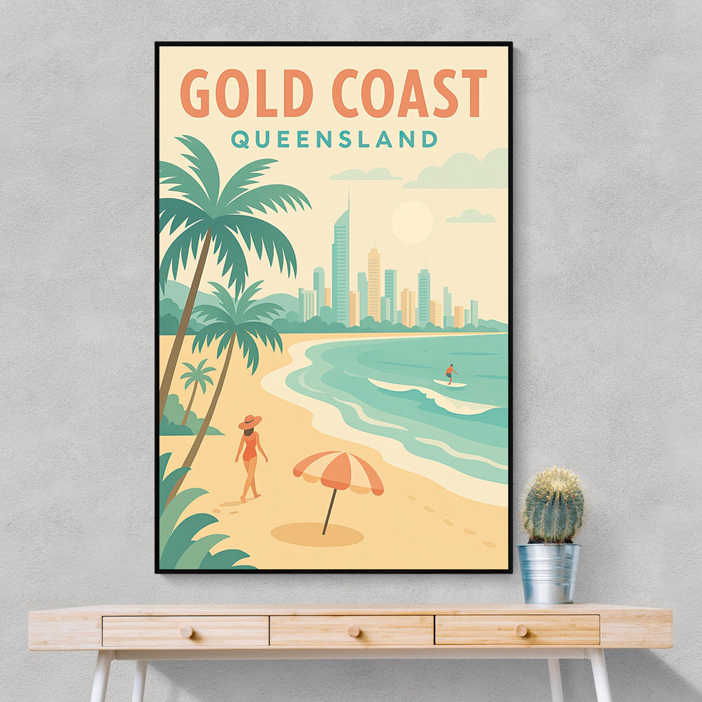 Gold Coast Travel Poster Wall Art