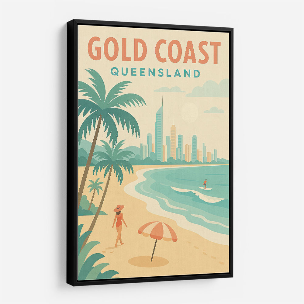 Gold Coast Travel Poster Wall Art