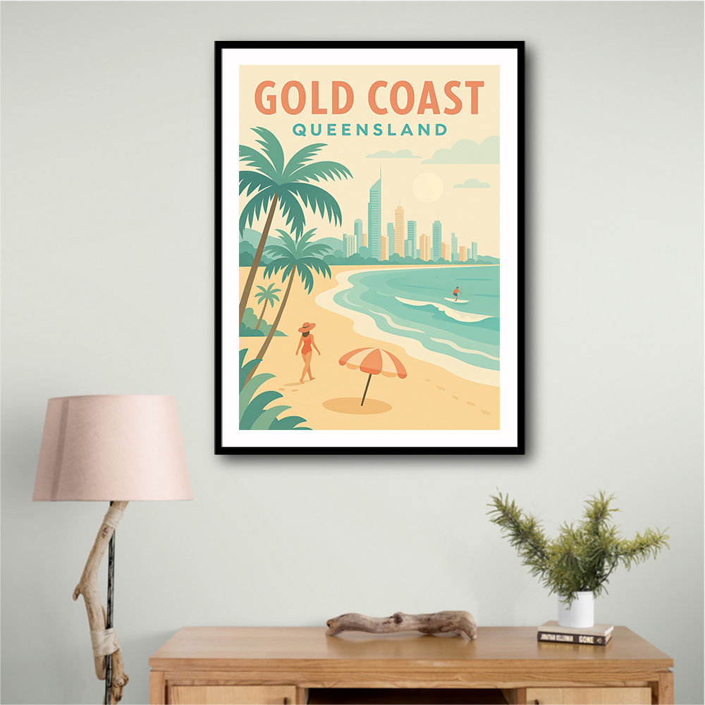 Gold Coast Travel Poster Wall Art