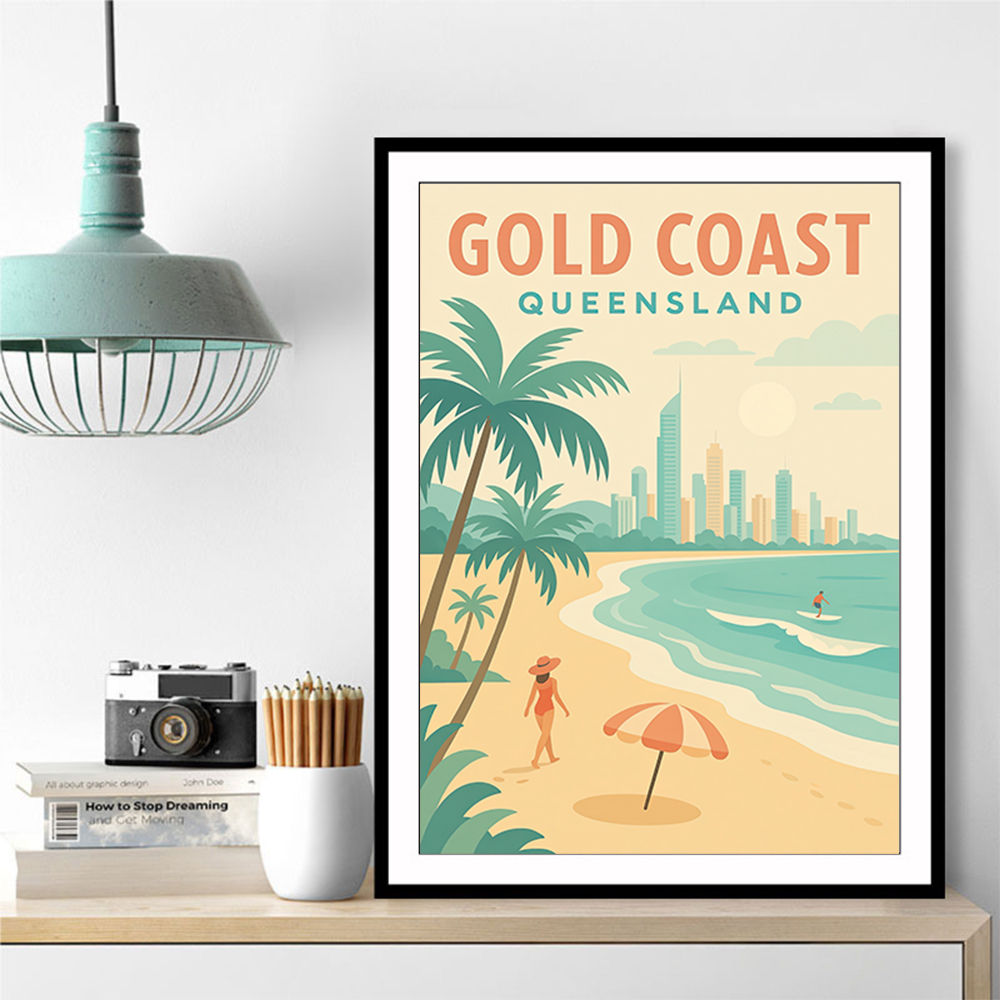 Gold Coast Travel Poster Wall Art
